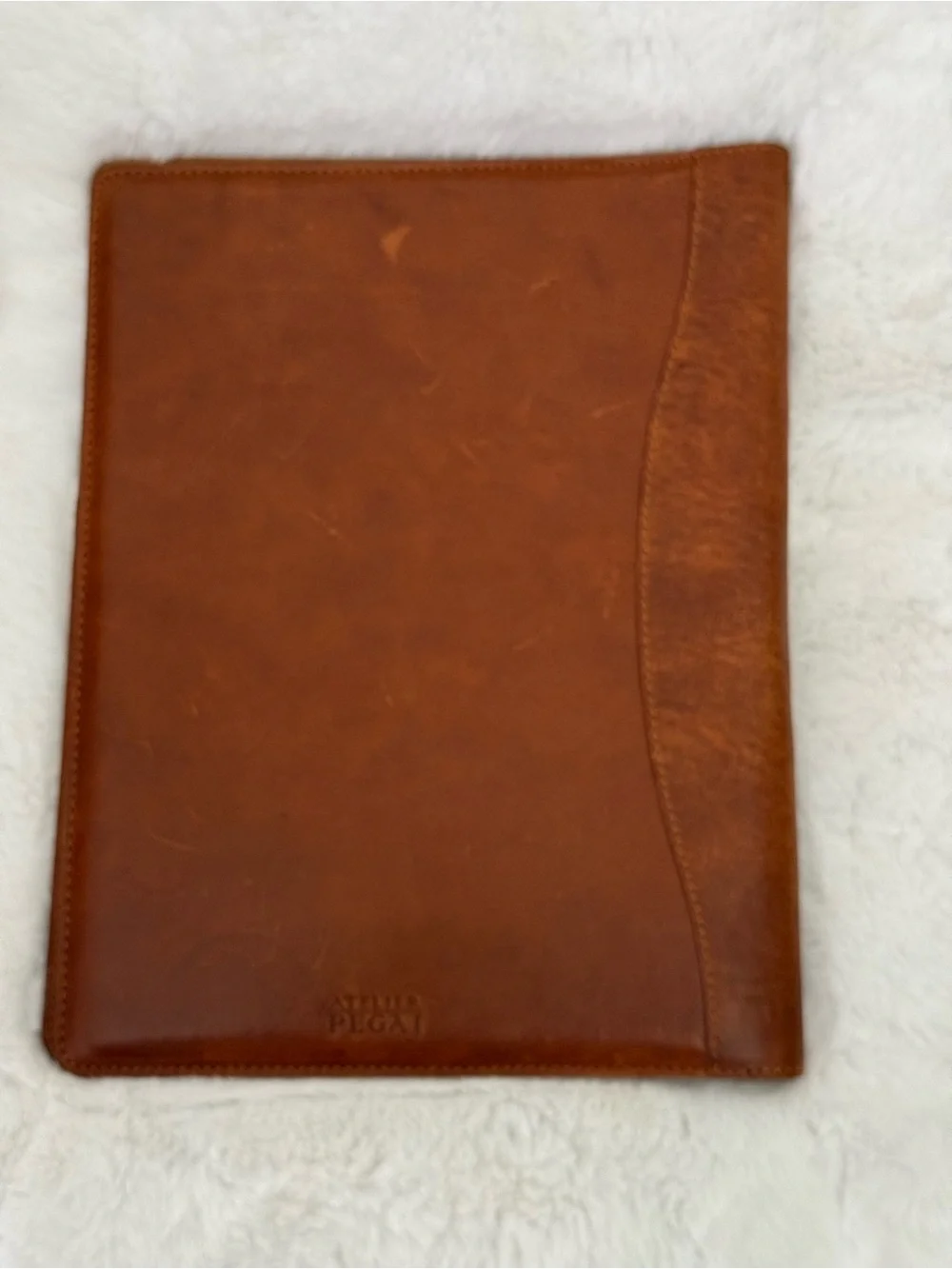 Atelier Pegai Cognac Full Grain Leather A4 Portfolio Padfolio